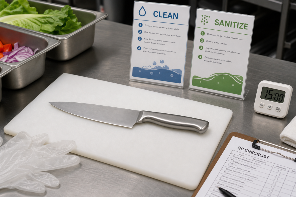 How Should Buyers Explain When a Knife Must Be Cleaned and Sanitized buyer guide visual