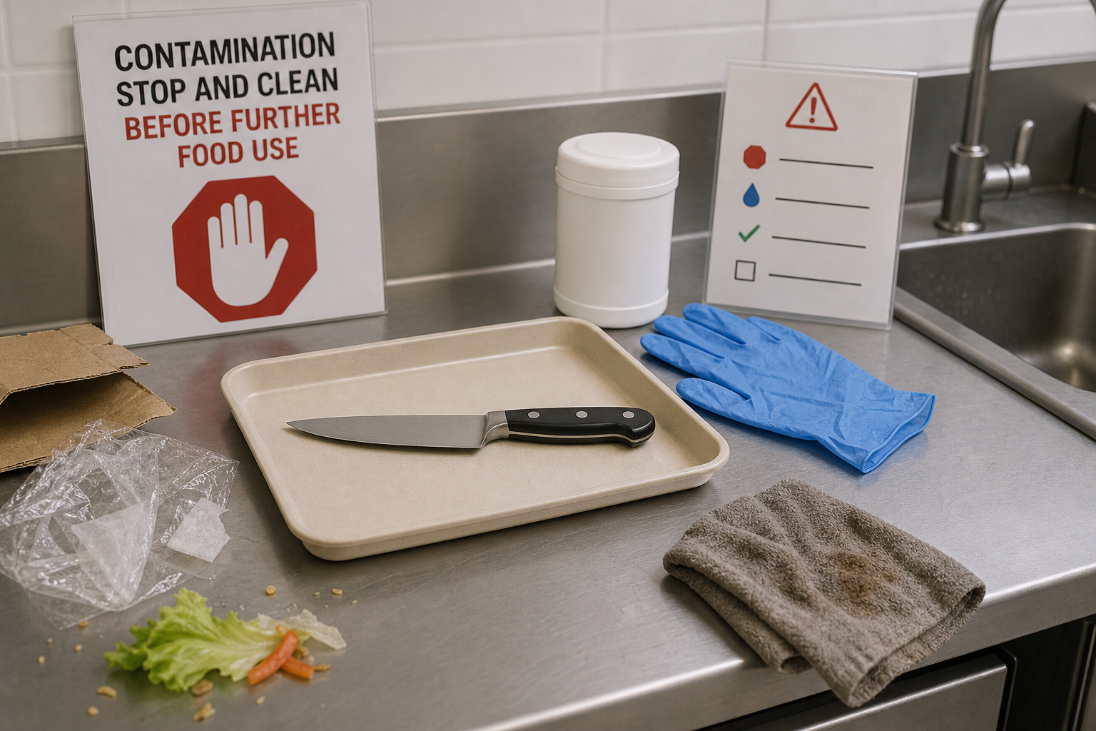 knife contamination cleaning decision