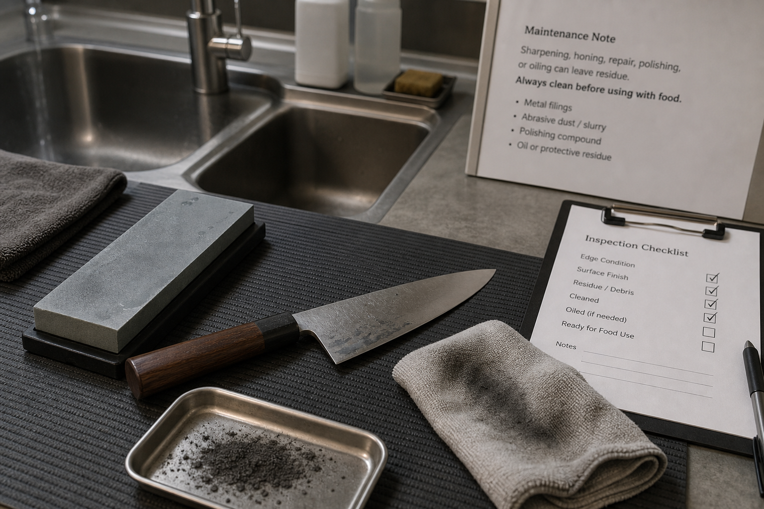 knife cleaning after sharpening repair
