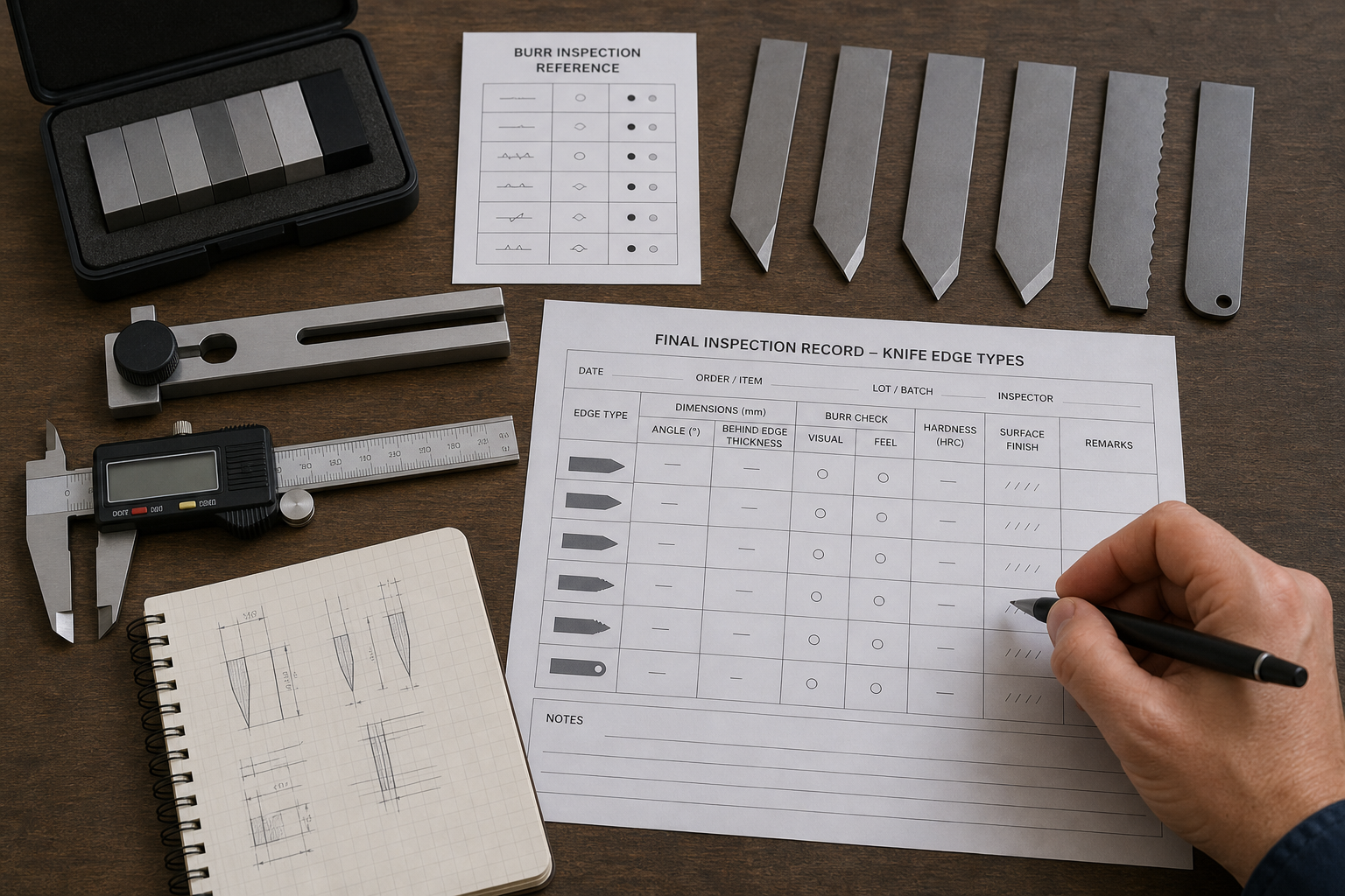 knife edge type QC inspection records knife edge type QC inspection records