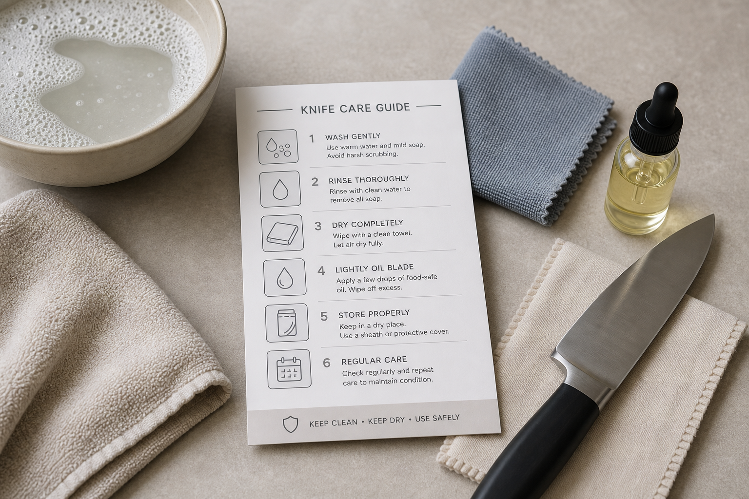 safe knife rust removal care card safe knife rust removal care card