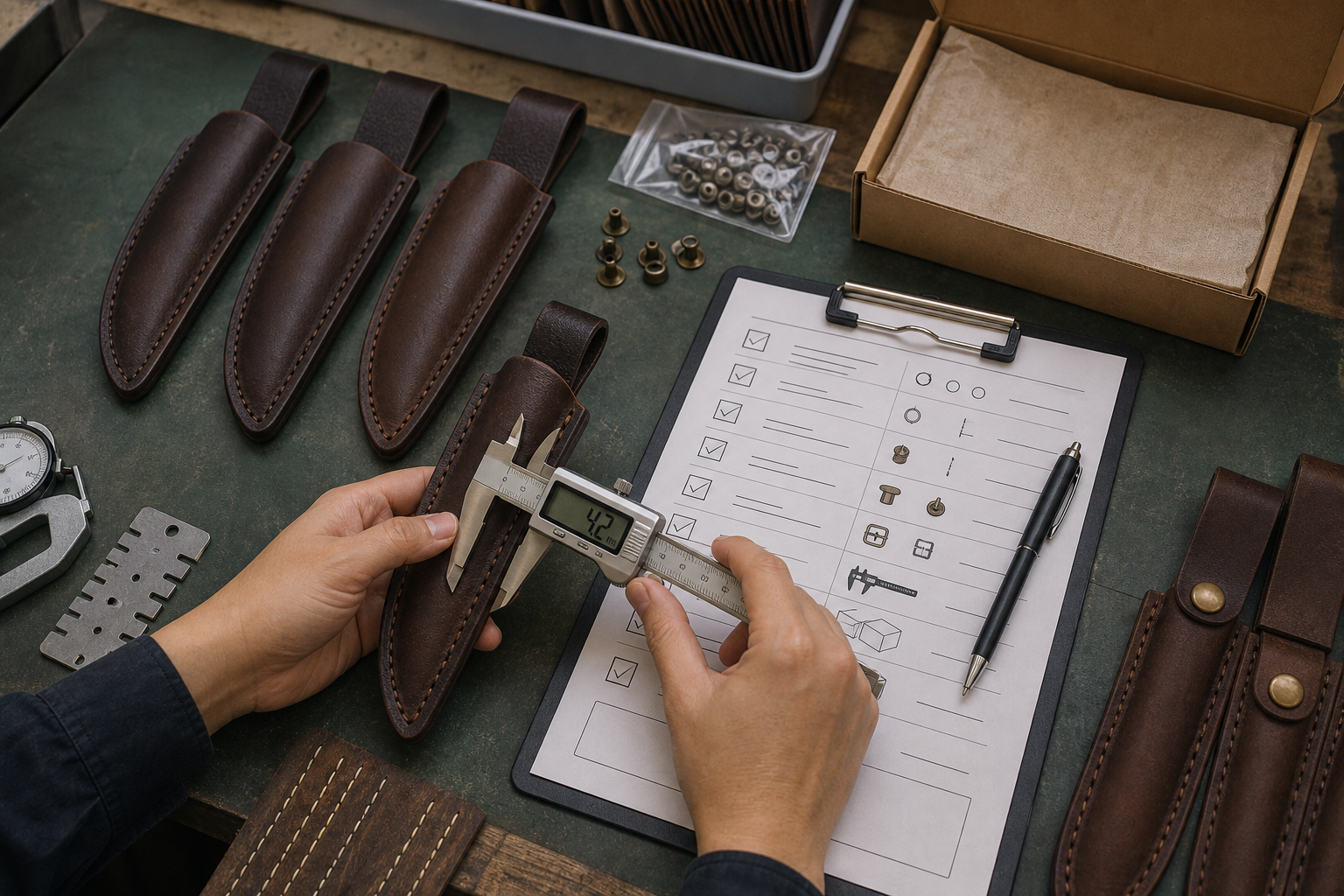 leather sheath pre shipment QC inspection leather sheath pre shipment QC inspection