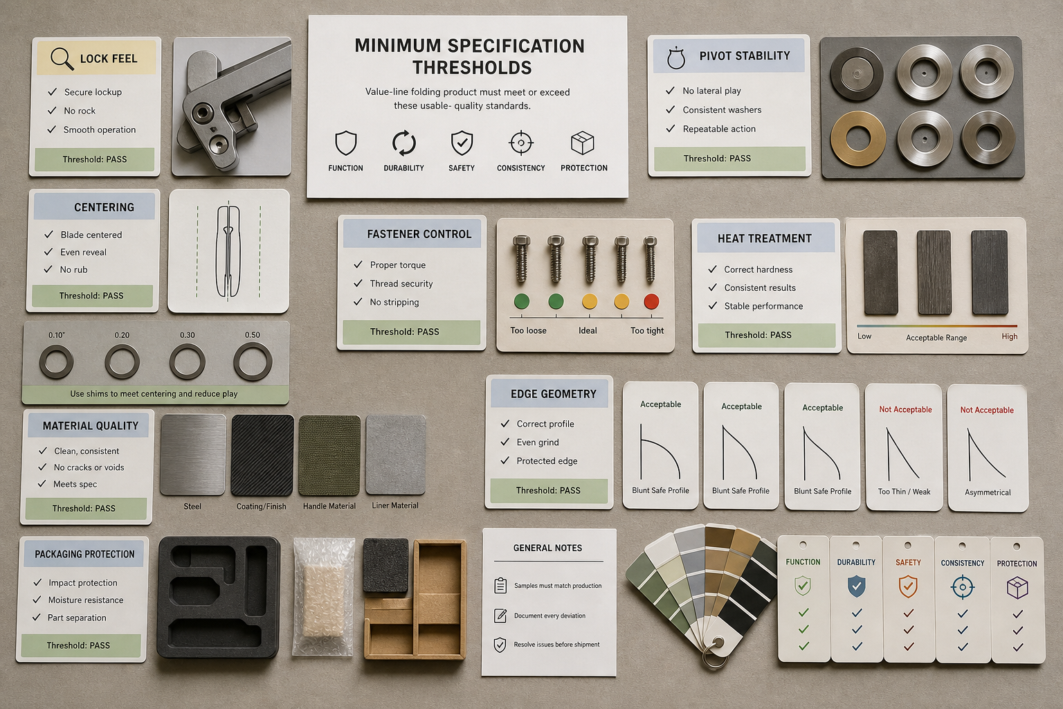 minimum quality specifications for value folding knives
