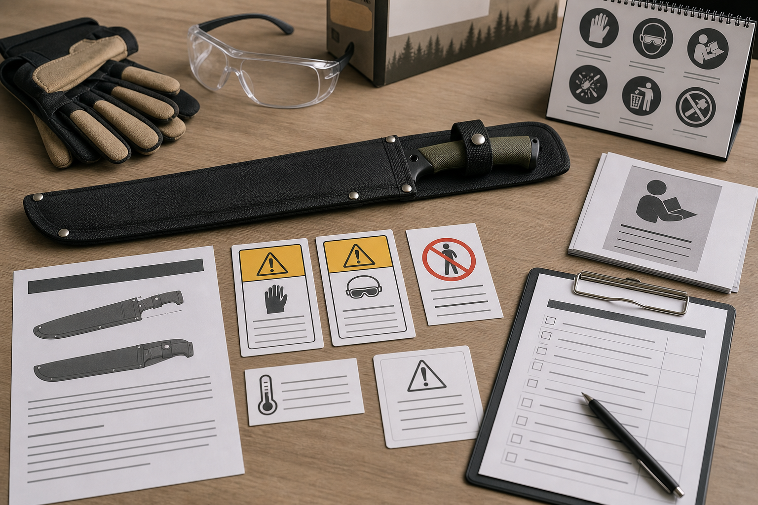 machete safety label PPE notes