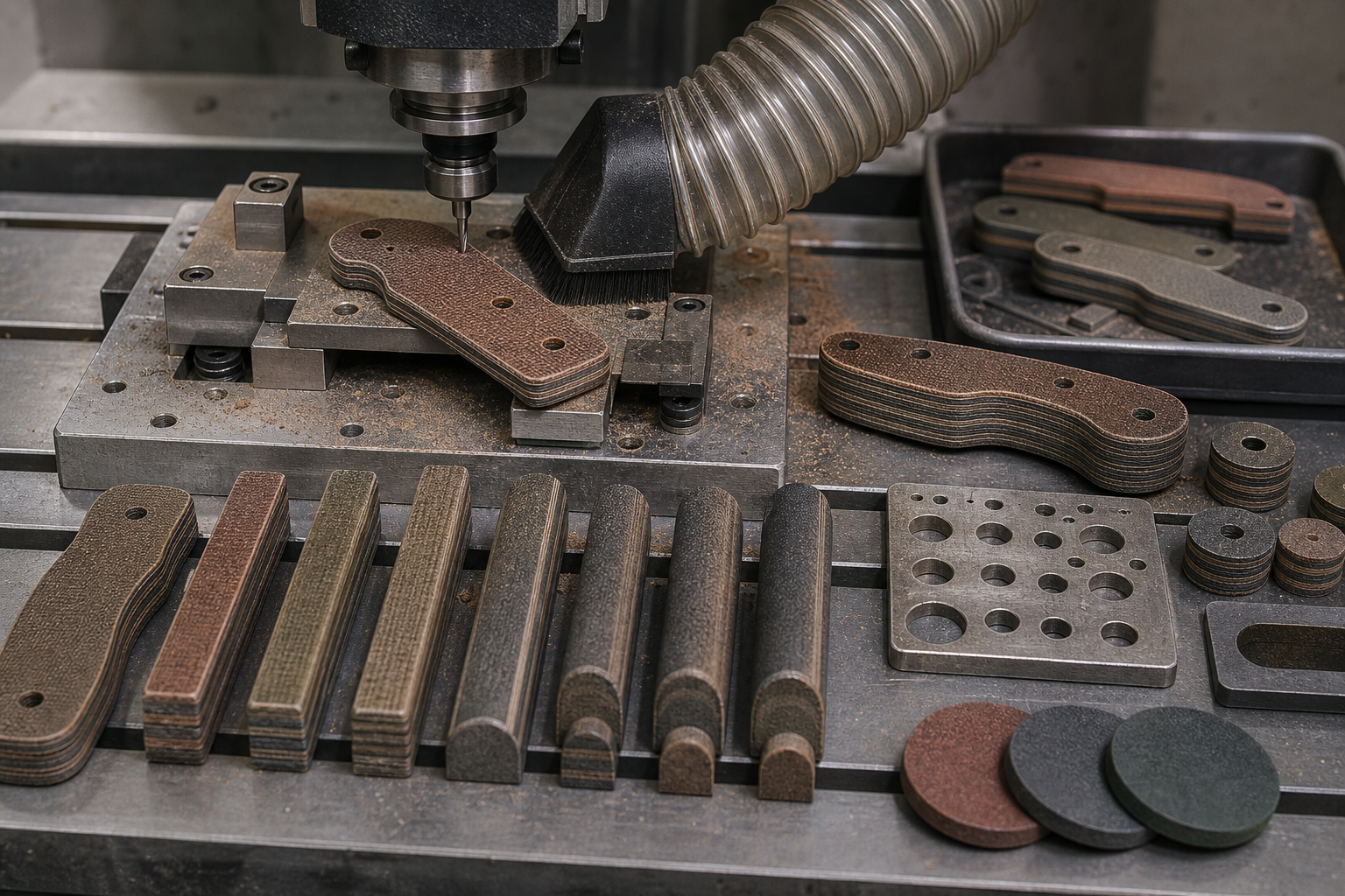Micarta handle CNC machining and finishing Micarta handle CNC machining and finishing