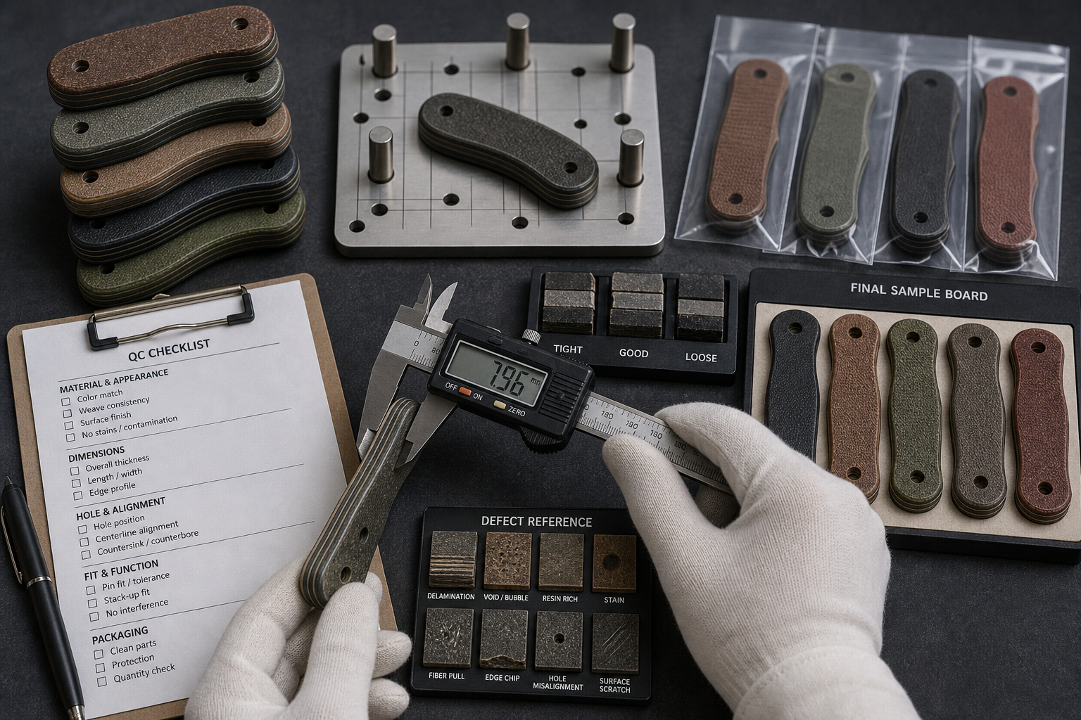 Micarta handle quality inspection Micarta handle quality inspection