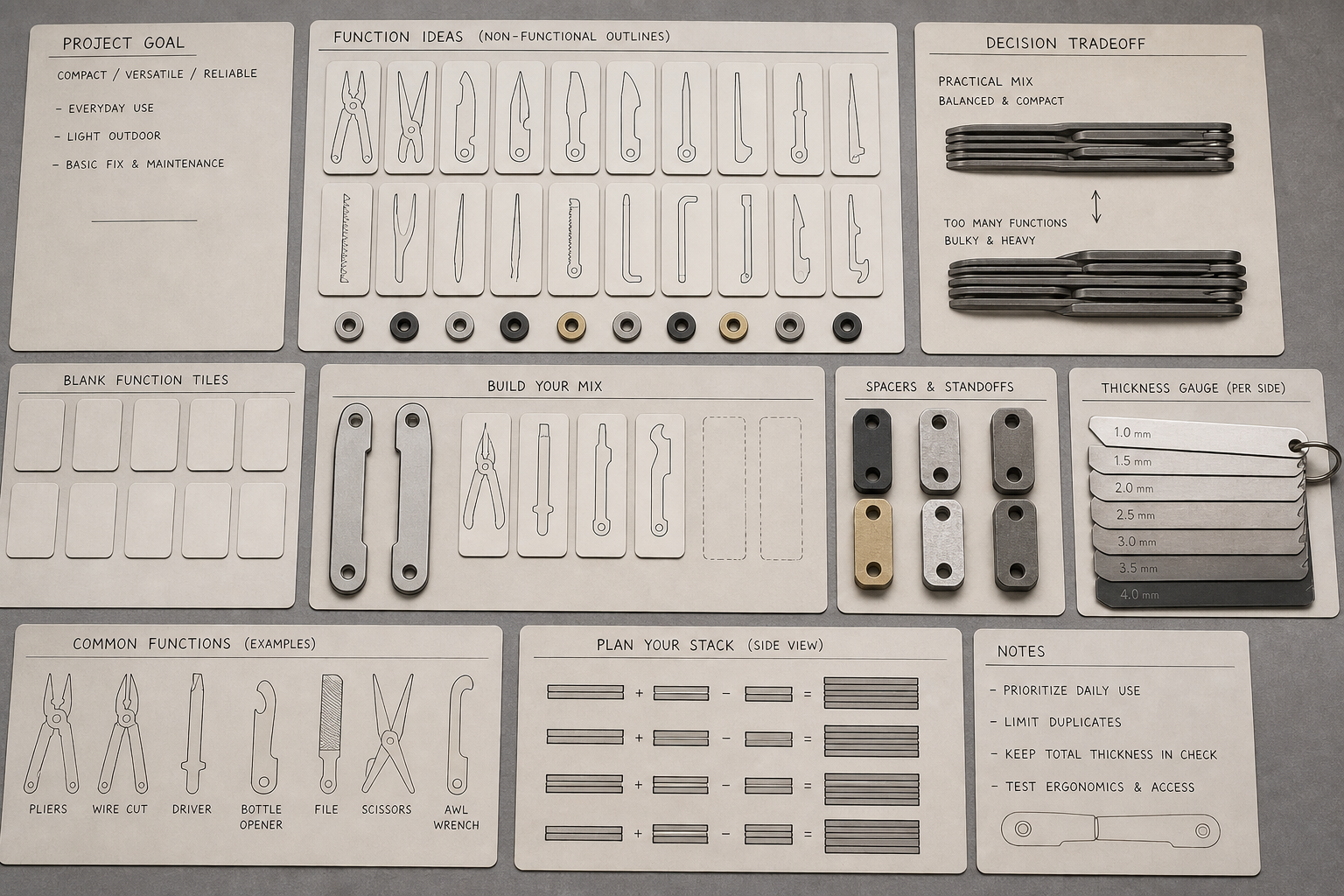 multi-plier tool function layout multi-plier tool function layout