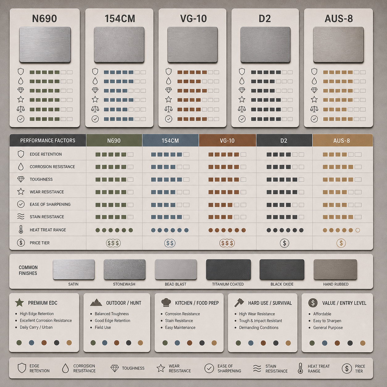 N690 steel comparison workbench