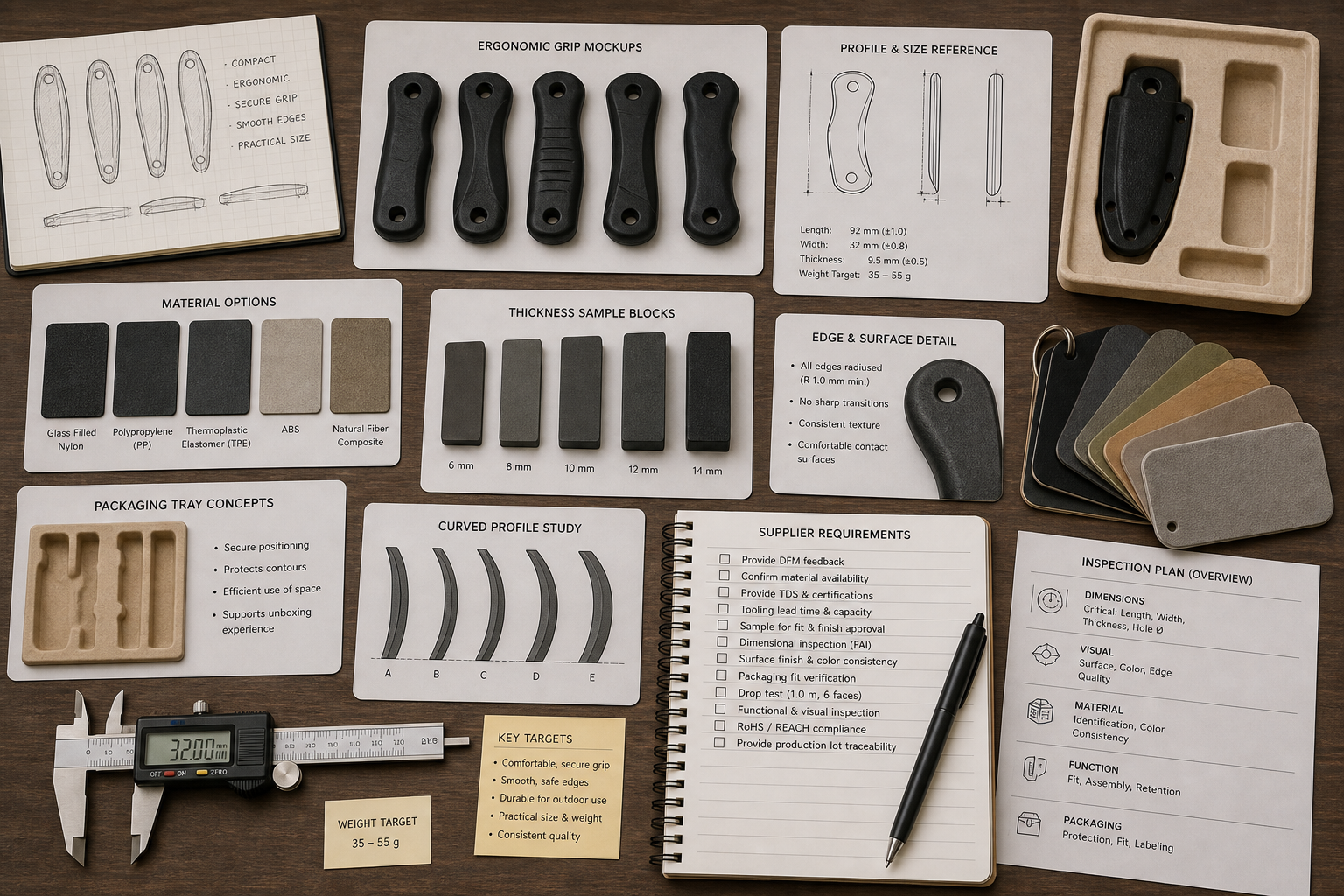 neck knife blade and handle specification