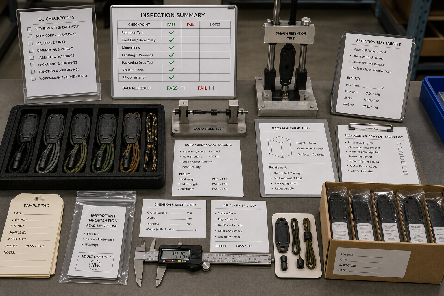 neck knife QC inspection plan