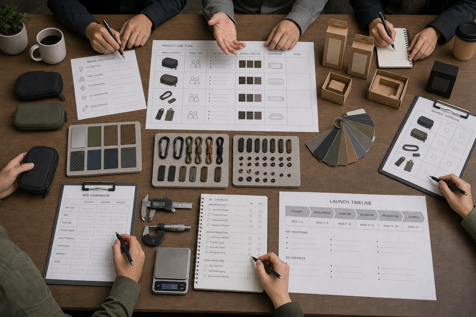 outdoor knife RFQ development table