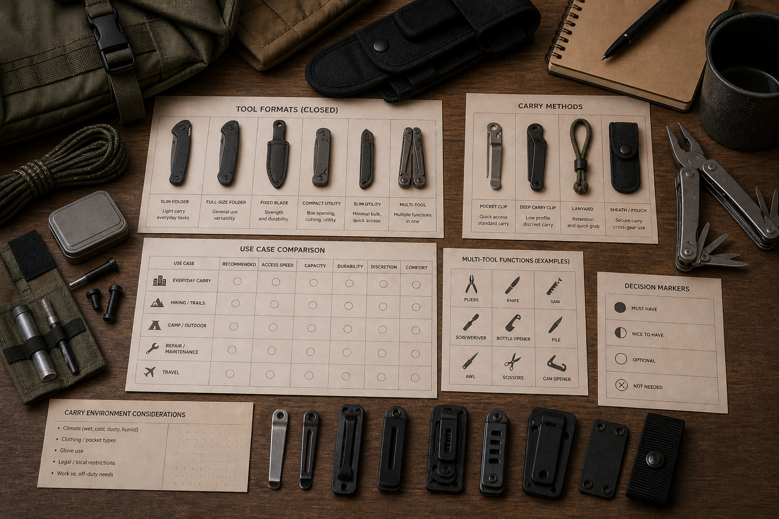 outdoor knife carry method and format options