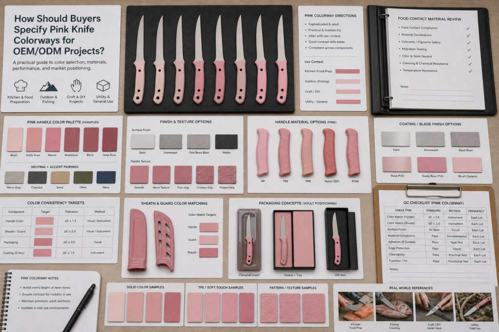 How Should Buyers Specify Pink Knife Colorways for OEM/ODM Projects buyer guide visual