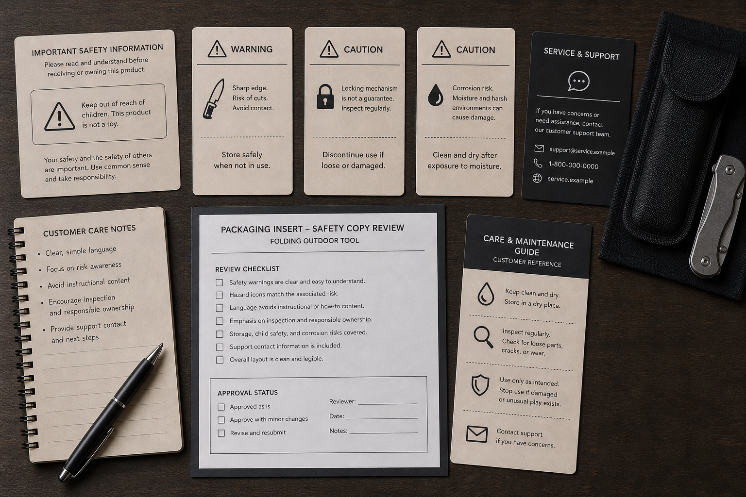 pocket knife sharpening safety warning card pocket knife sharpening safety warning card