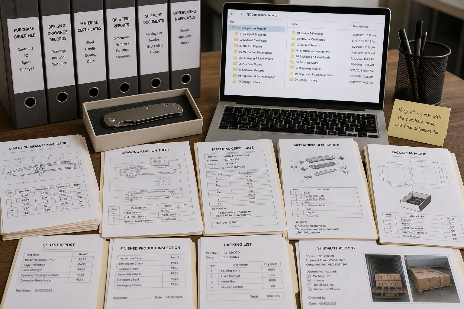 pocket knife compliance QC records pocket knife compliance QC records