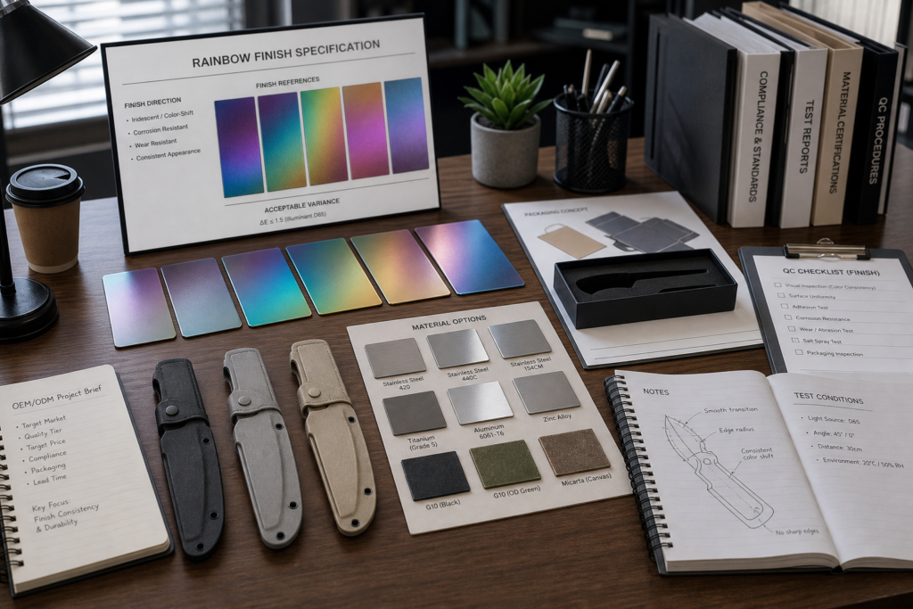 How Should Buyers Specify Rainbow Knife Finishes for OEM/ODM Projects buyer guide visual