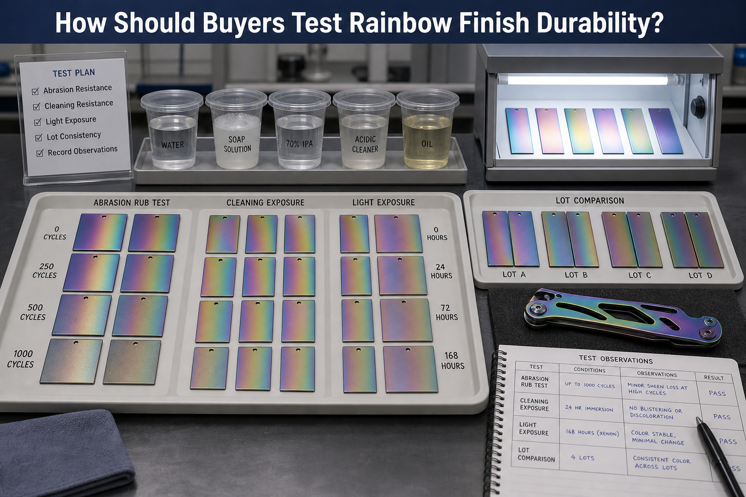 rainbow knife finish durability testing rainbow knife finish durability testing
