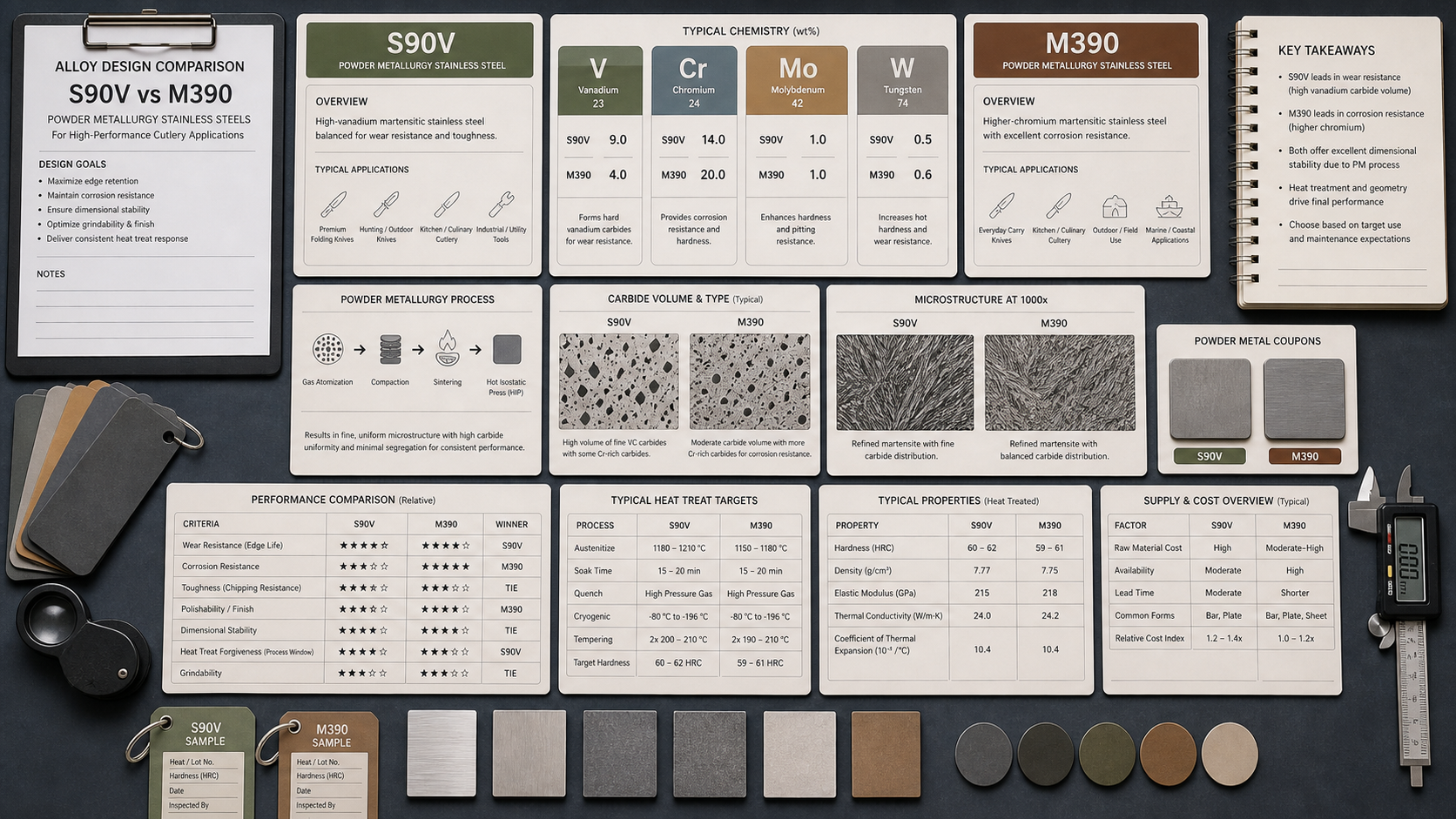 S90V and M390 alloy design comparison S90V and M390 alloy design comparison