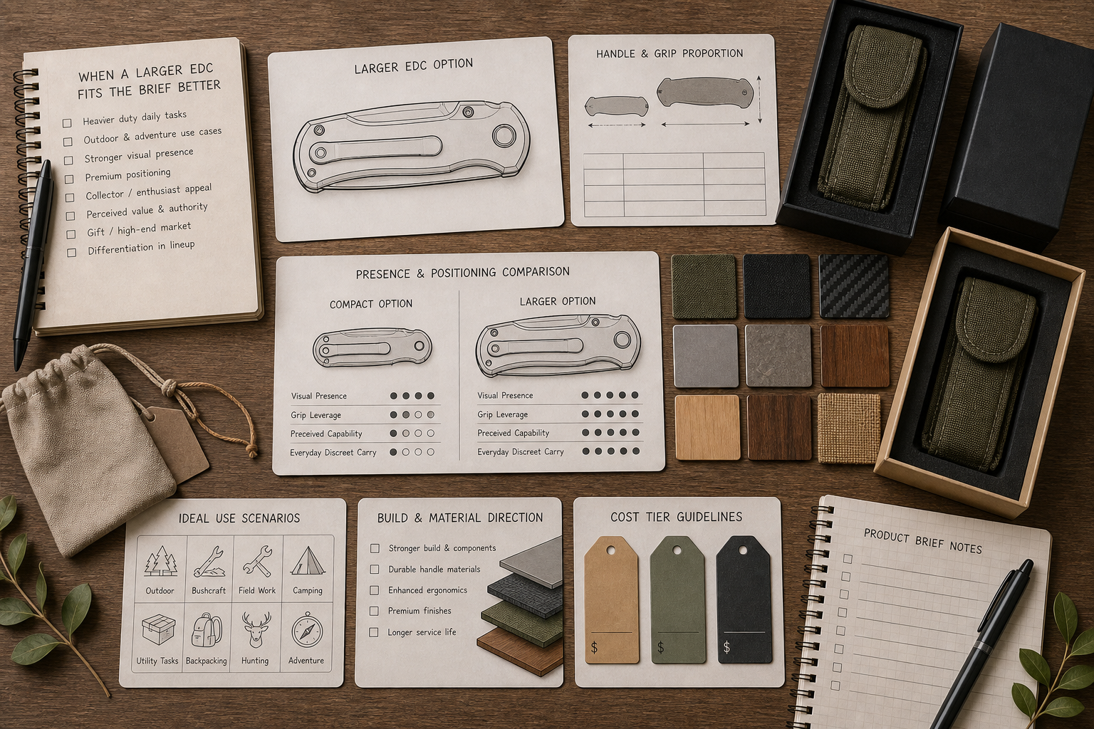 larger EDC knife product brief planning larger EDC knife product brief planning