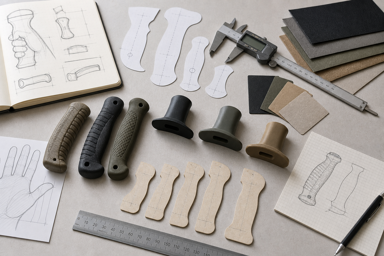 survival-style outdoor knife blade handle safety design