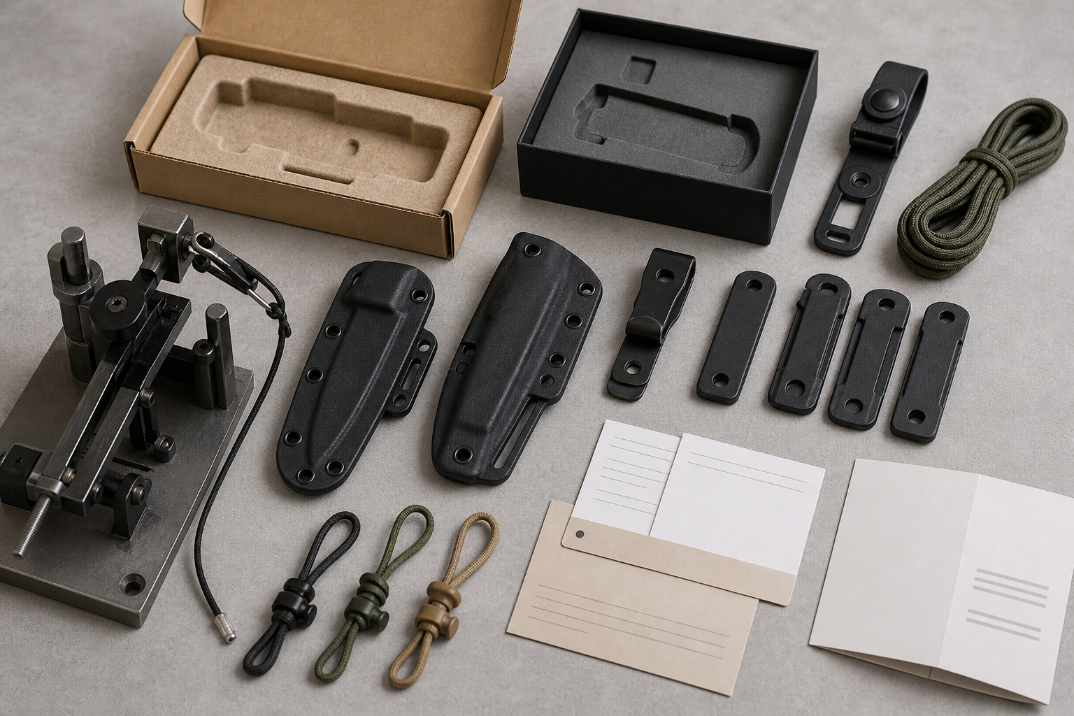 survival-style knife accessories and packaging safety