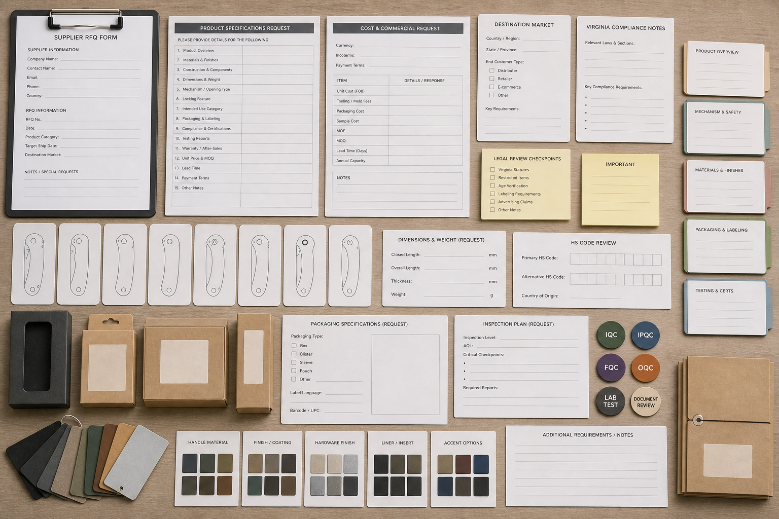 Virginia pocket knife RFQ checklist for B2B buyers
