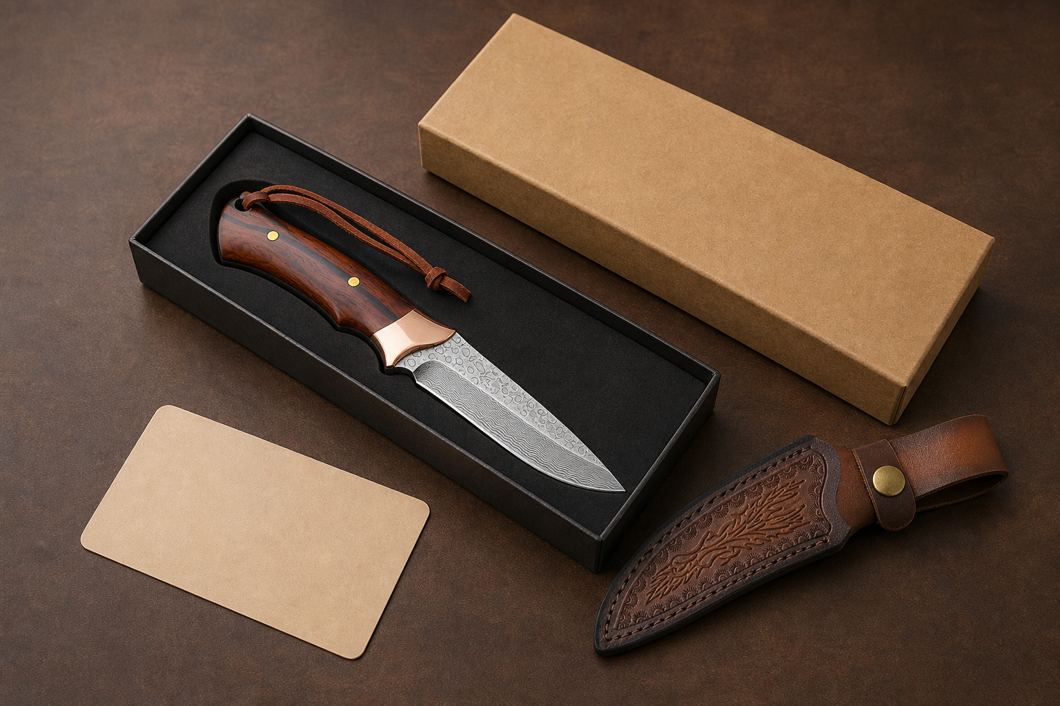 bushcraft knife handle sheath packaging