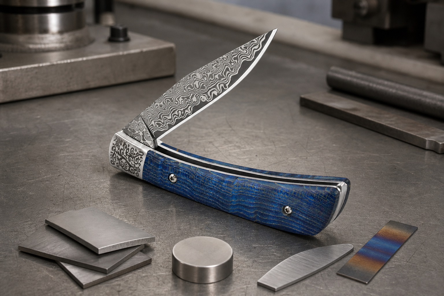 curved blade steel grind heat treatment