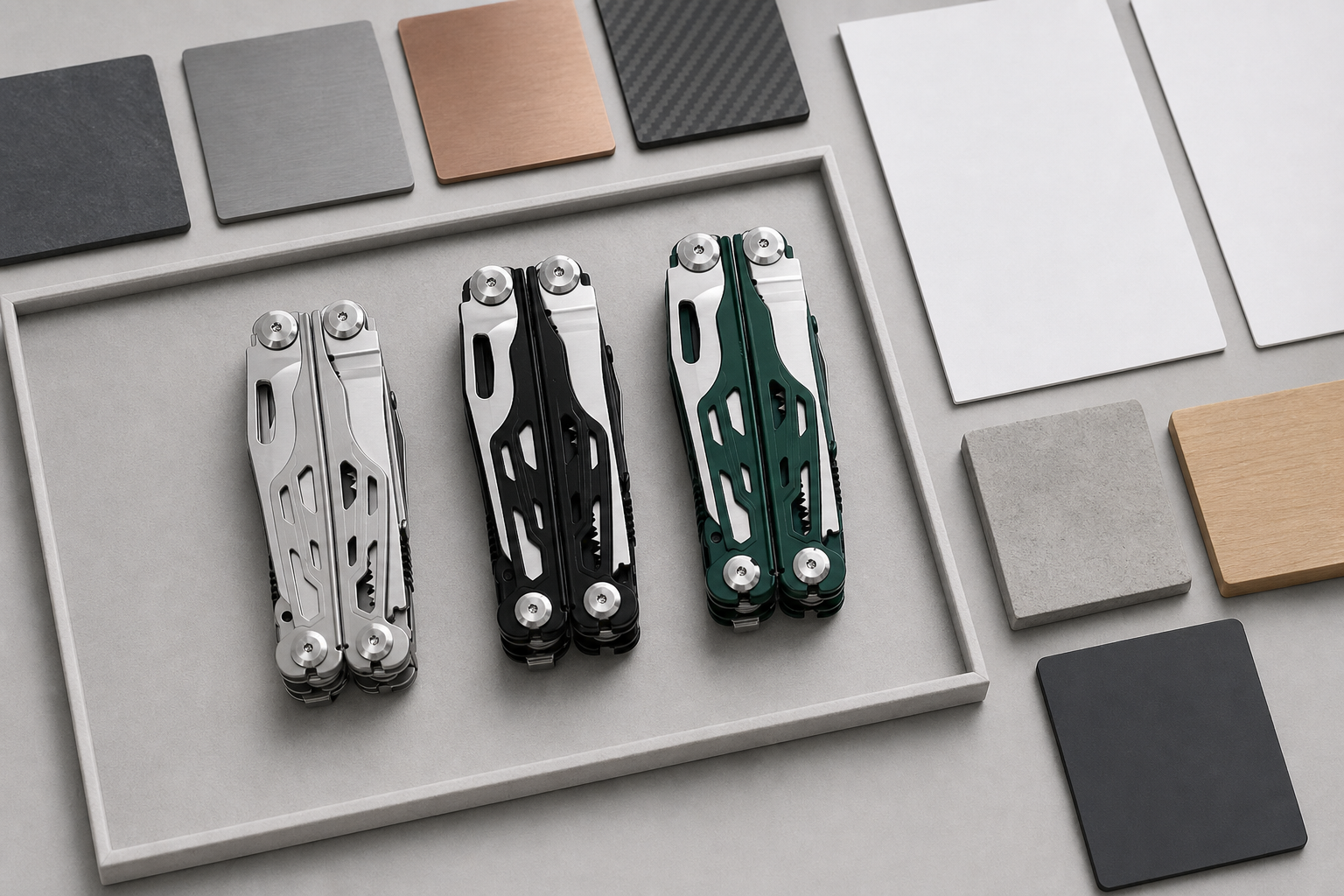 custom EDC multi-tool materials finishes branding