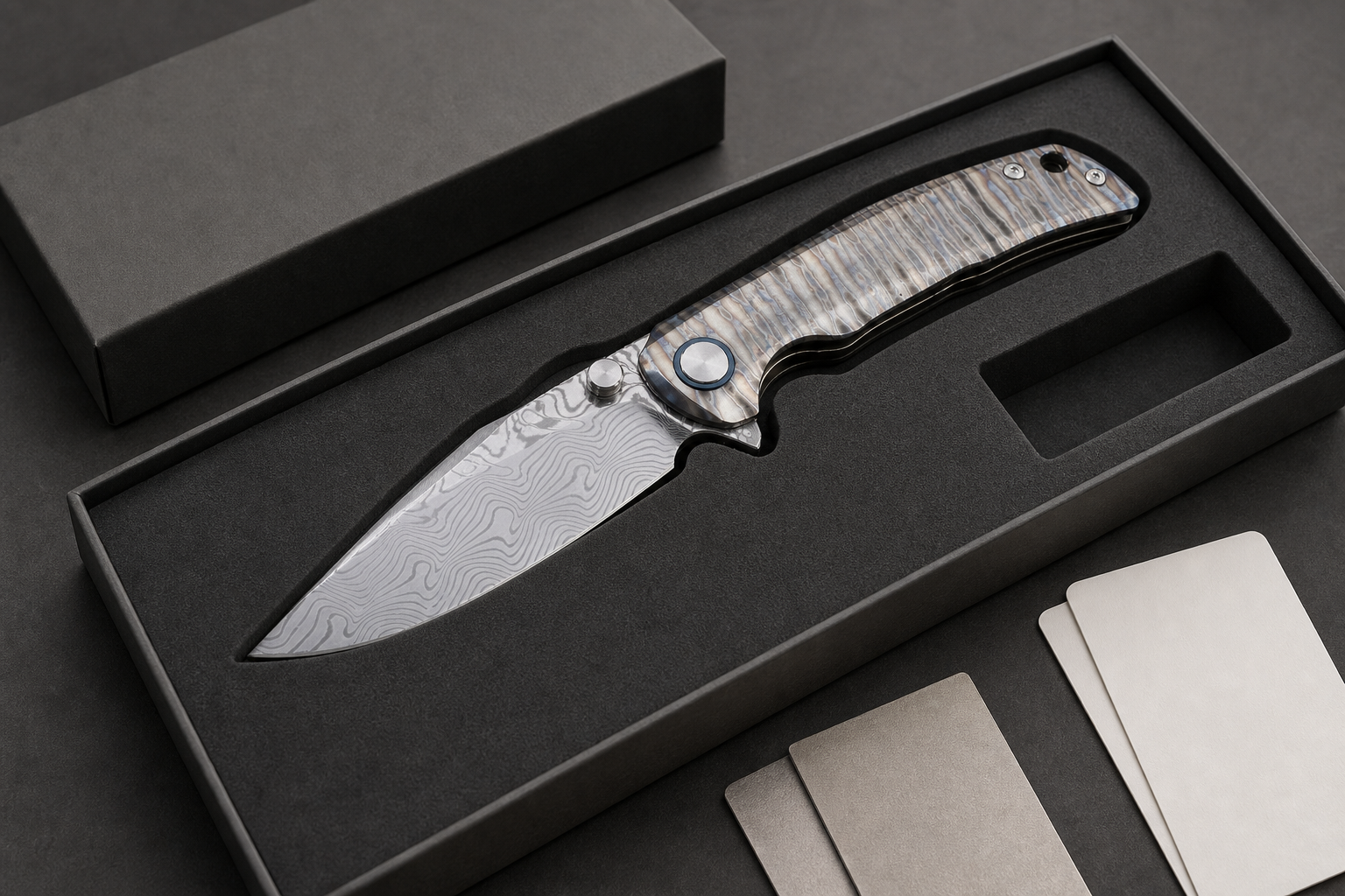 Vast State Damascus folding knife development