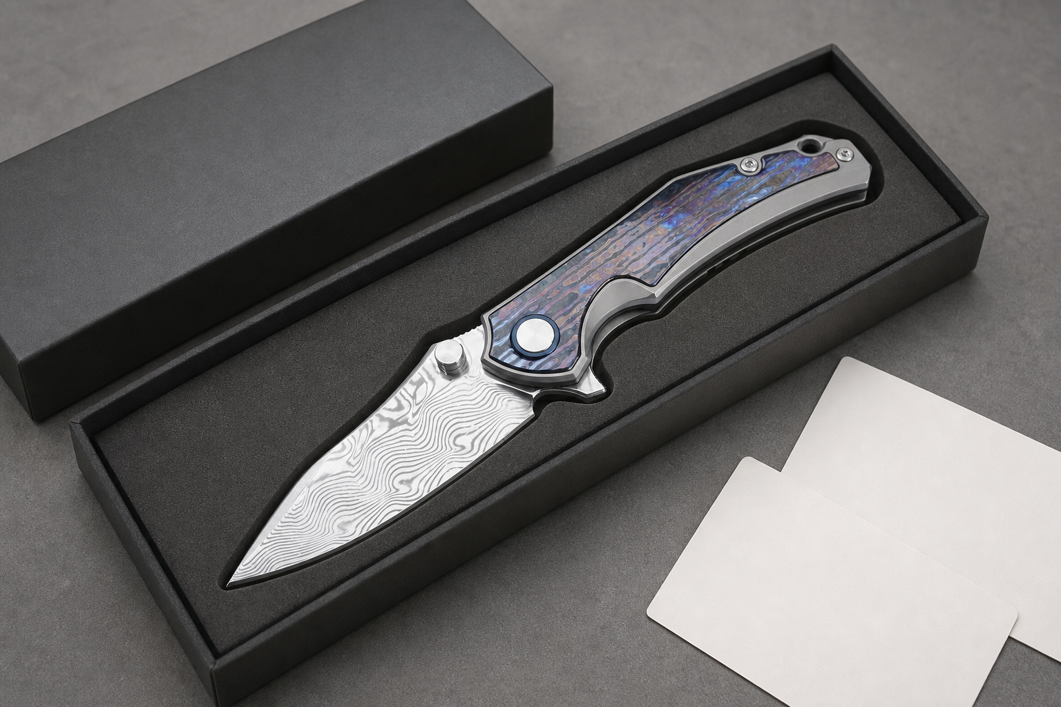 Damascus folding knife mechanism design