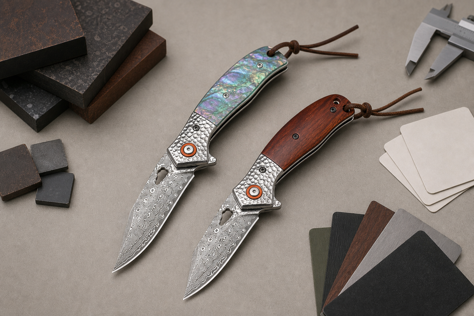 damascus knife construction type selection