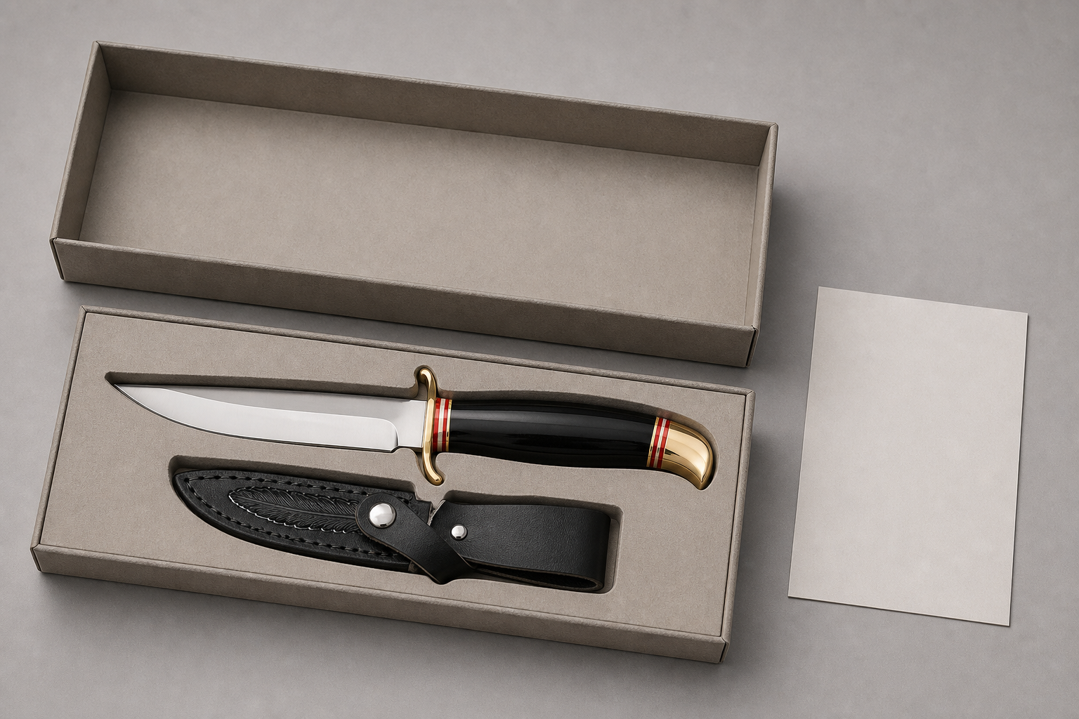 fixed blade knife packaging care card