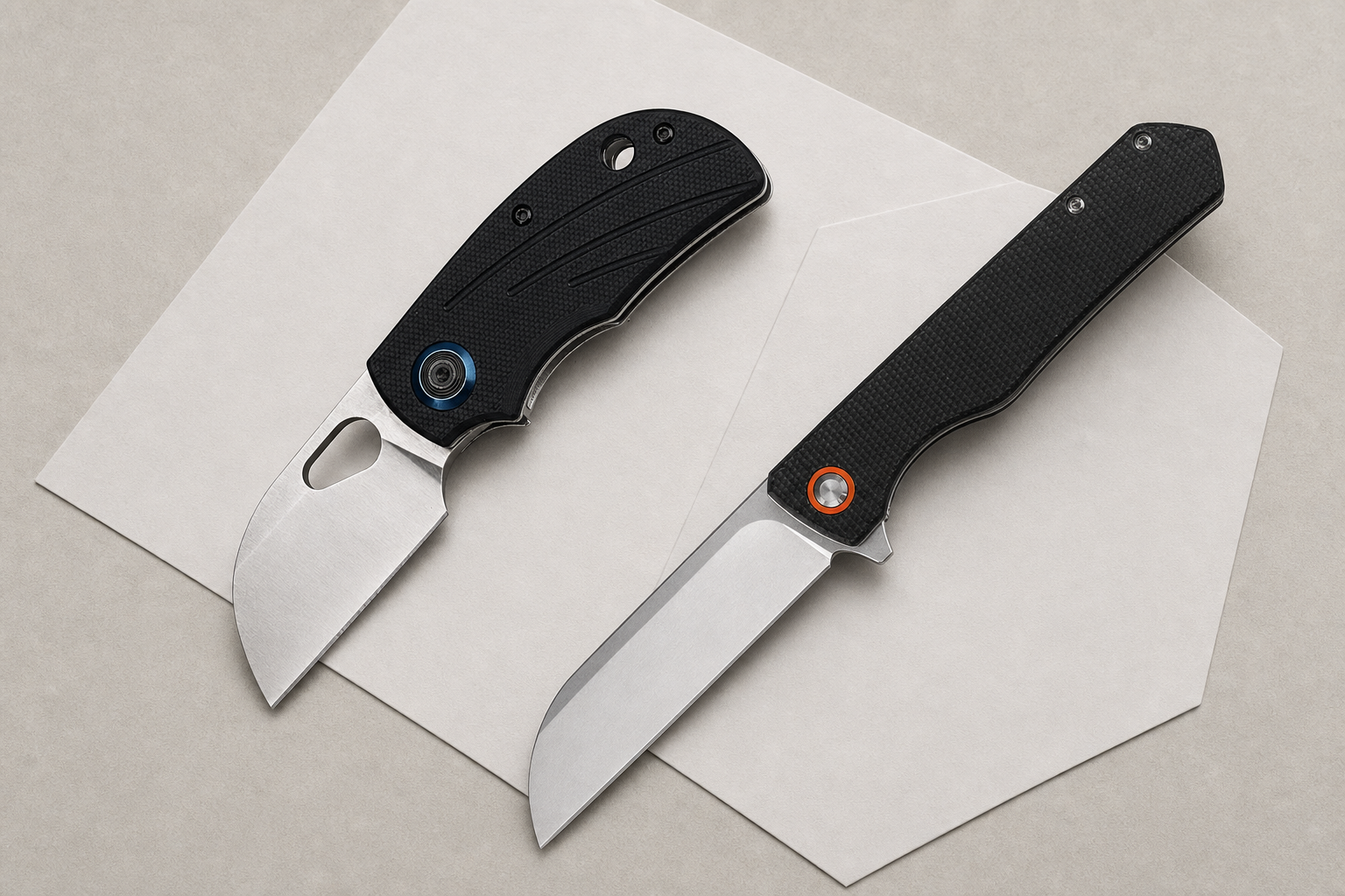 sheepsfoot and wharncliffe blade profiles