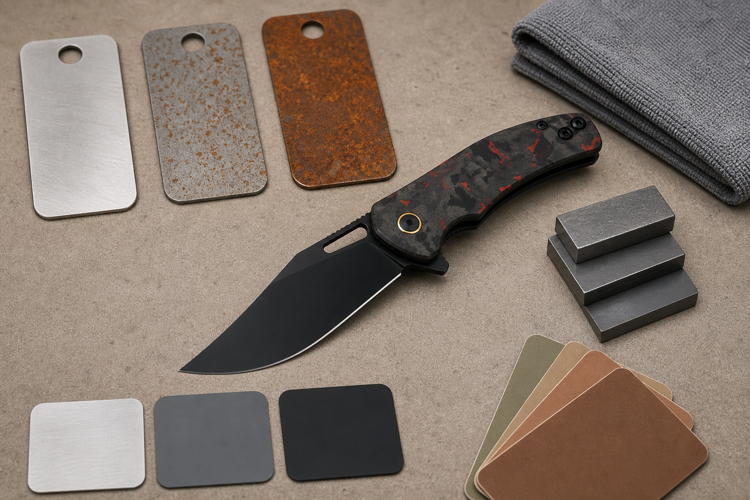 knife material rust care differences