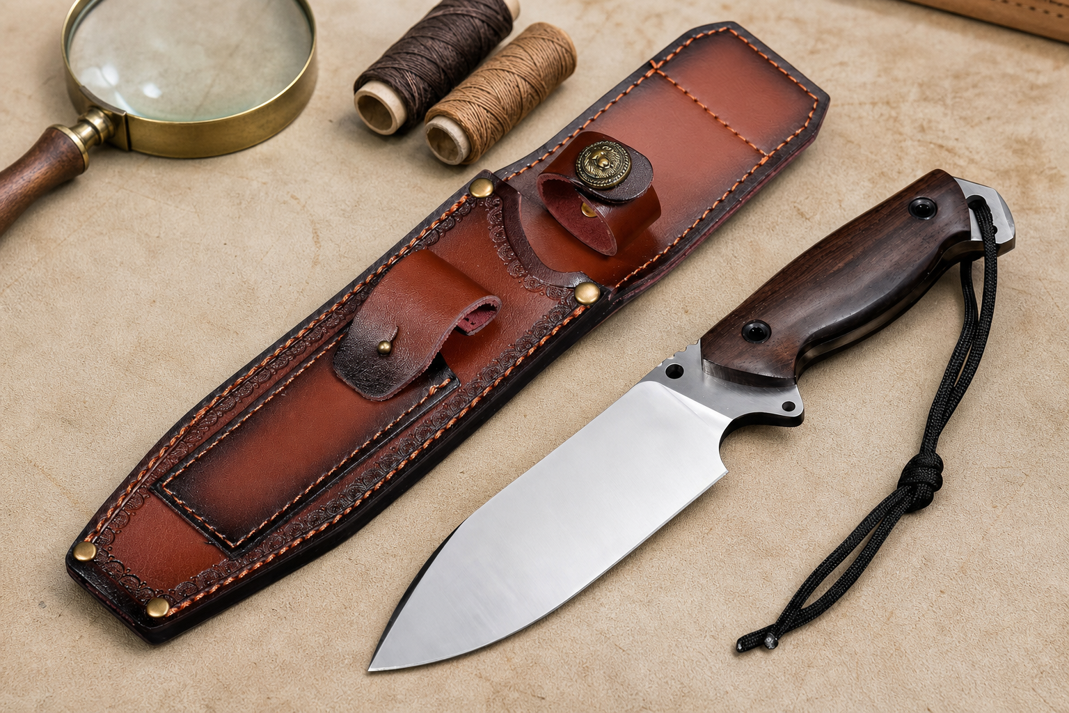 leather sheath stitching rivet belt loop requirements