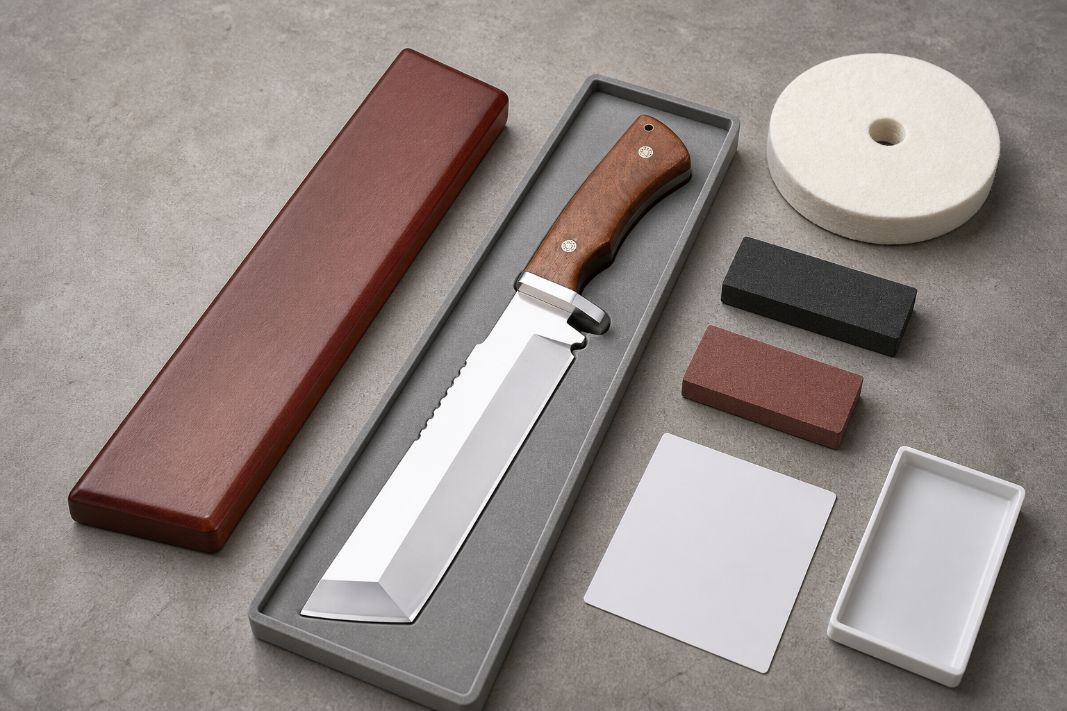 knife mirror finish process steps