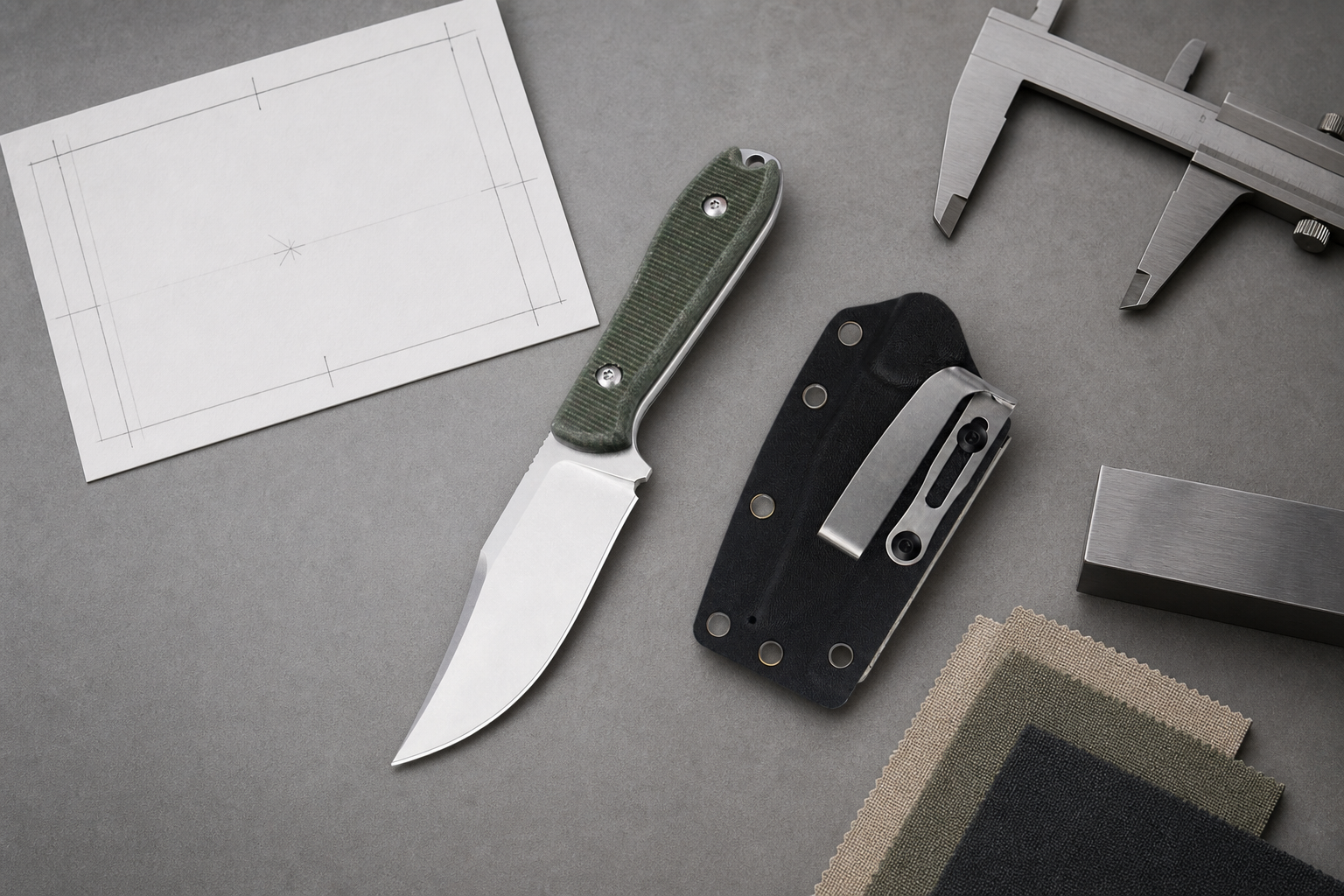 neck knife blade and handle specification