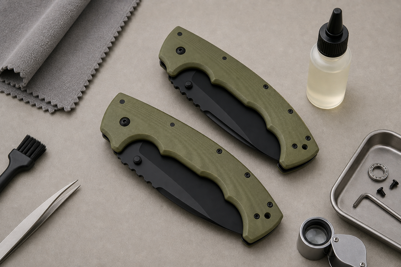 pocket knife closing maintenance check