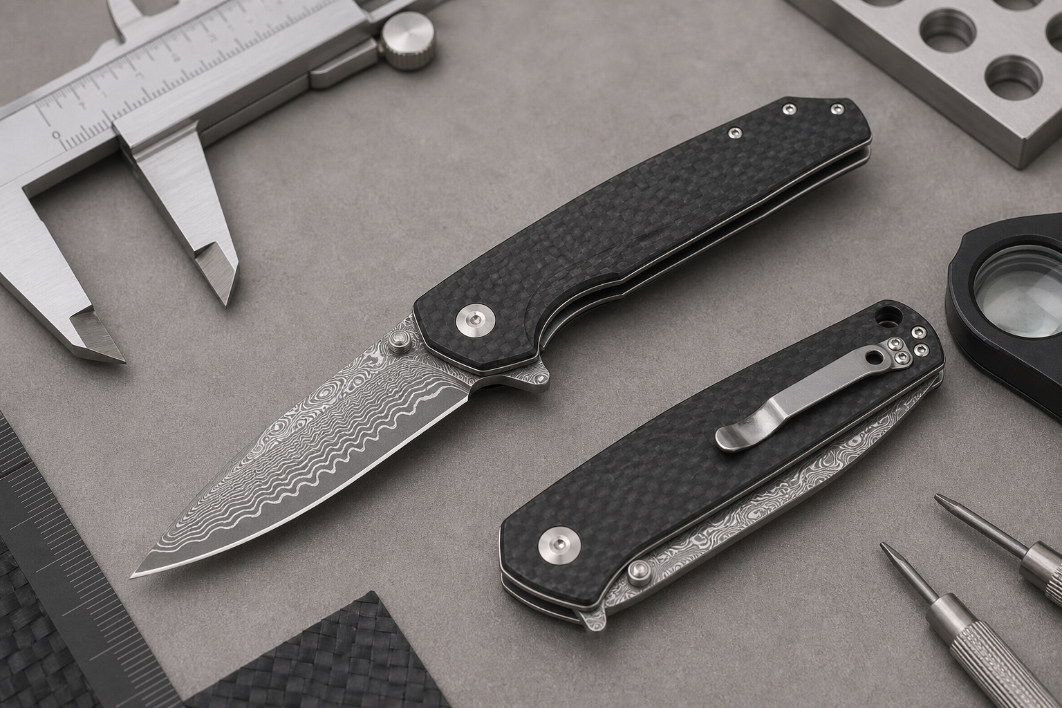 stiletto style knife handle lock guard specification
