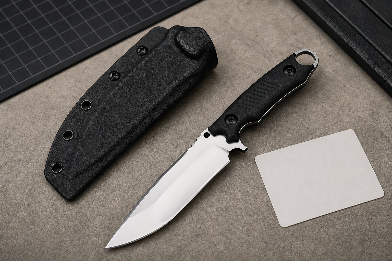 survival knife sheath retention design