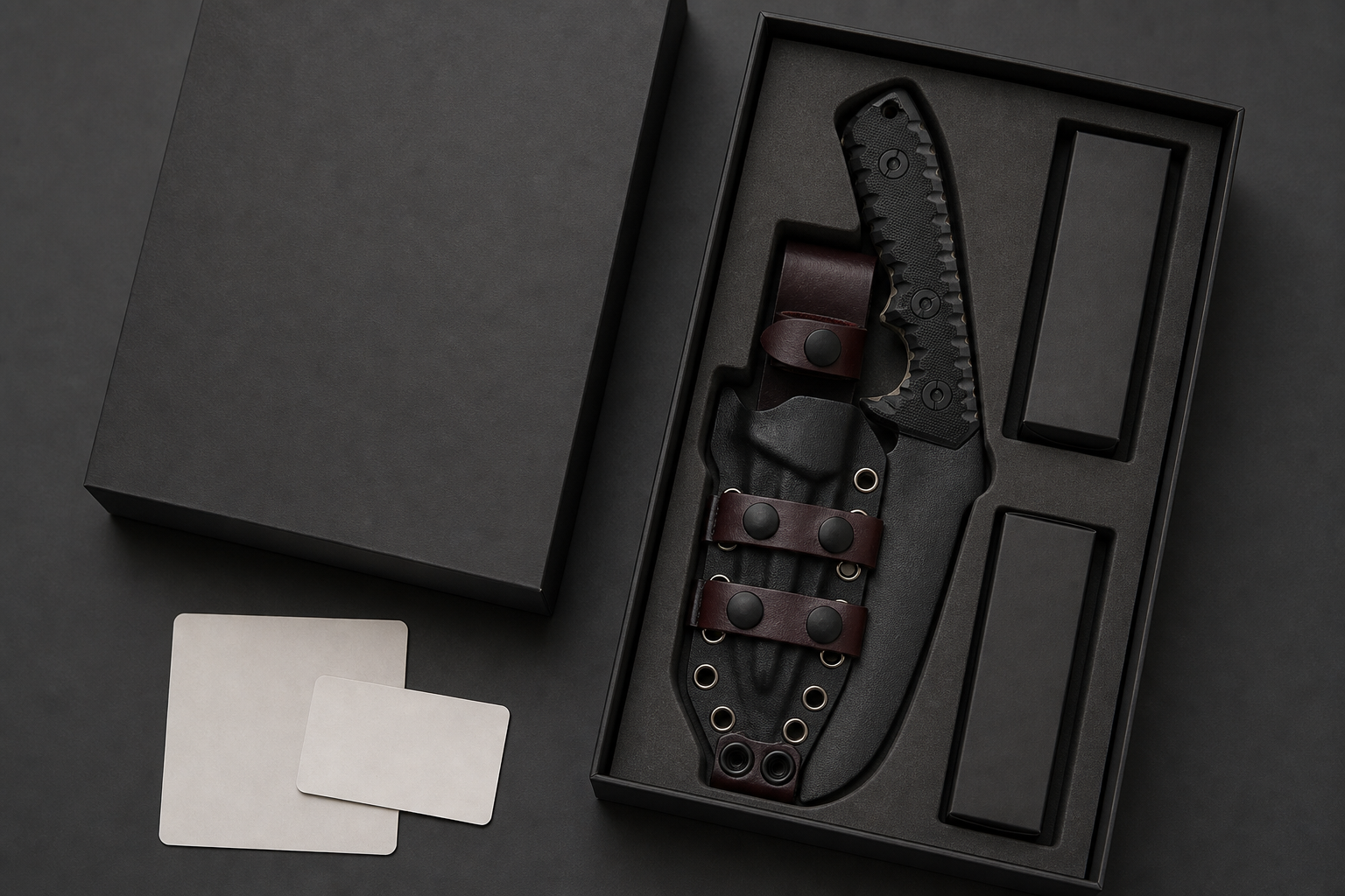 survival-style knife accessories and packaging safety
